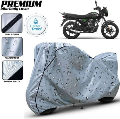 Delphinium Waterproof Two Wheeler Cover for Bajaj(CT 125X, Silver, Black)