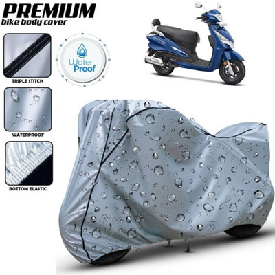 Delphinium Waterproof Two Wheeler Cover for Hero(MotoCorp Destini 125, Silver, Black)