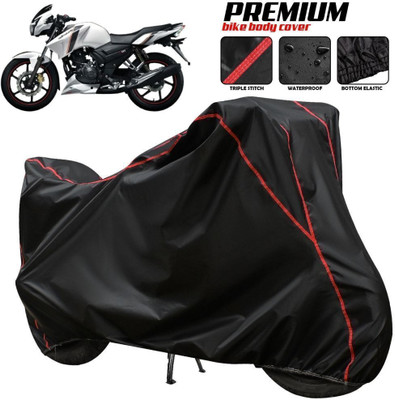 xodi Waterproof Two Wheeler Cover for TVS(Apache 150, Black, Red, Multicolor)