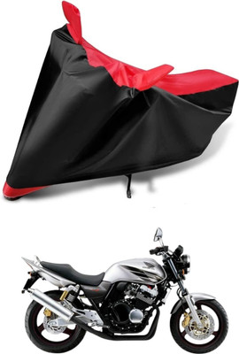 RideXpert Waterproof Two Wheeler Cover for Honda(CB 400, Black, Orange)