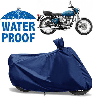 OliverX Waterproof Two Wheeler Cover for Royal Enfield(Electra Delux, Blue)