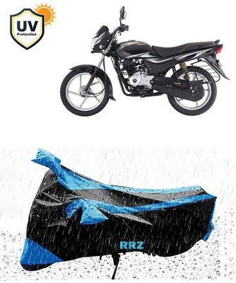 RRZ Waterproof Two Wheeler Cover for Bajaj(Platina 110, Black, Blue)