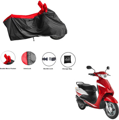 RiderShine Waterproof Two Wheeler Cover for Indus(Yo Xplor, Black, Red)