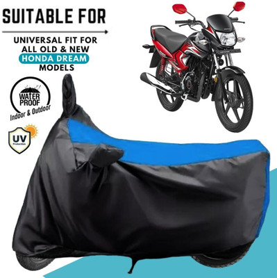 MADAFIYA Waterproof Two Wheeler Cover for Honda(Dream, Black, Blue)