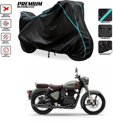 SThanaveX Two Wheeler Cover for Royal Enfield(Classic 350 Signals, Black)