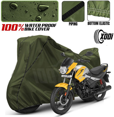 xodi Waterproof Two Wheeler Cover for Hero(Passion Pro, Green, White)