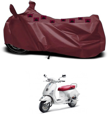 ZEDTEEK Waterproof Two Wheeler Cover for Piaggio(Maroon)