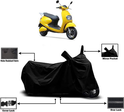 Amexride Two Wheeler Cover for Techo Electra(Emerge, Black)