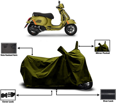 Amexride Two Wheeler Cover for Vespa(GTS Super 125, Green)