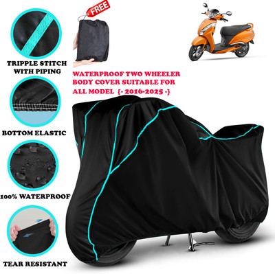AutoGalaxy Waterproof Two Wheeler Cover for TVS(Jupiter 125, Black)