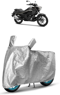 J S R Waterproof Two Wheeler Cover for Suzuki(Intruder, Silver)