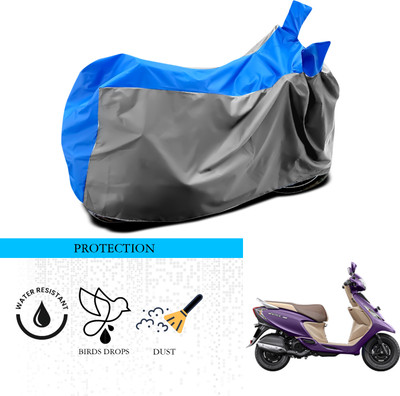 ANTHUB Waterproof Two Wheeler Cover for TVS(Scooty Zest, Grey, Blue)