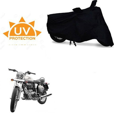 MMSSTAR Waterproof Two Wheeler Cover for Royal Enfield(Bullet 350, Black)