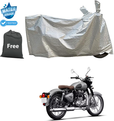 CODOKI Waterproof Two Wheeler Cover for Royal Enfield(Classic Gunmetal, Silver)