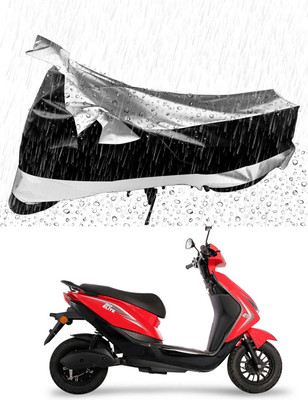 MMSSTAR Waterproof Two Wheeler Cover for Ampere(Reo Elite, Silver, Black)