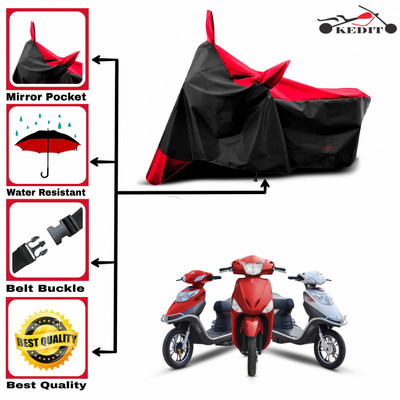 KEDIT Two Wheeler Cover for Hero(Electric Flash BS6, Red, Black)