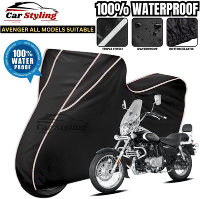 Car Styling Waterproof Two Wheeler Cover for Bajaj(Avenger, Black, White)