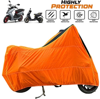 ZAQE Waterproof Two Wheeler Cover for Ather(450, Black, Orange)