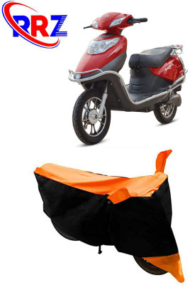 RRZ Waterproof Two Wheeler Cover for Hero Electric(Electric Flash, Black, Orange)