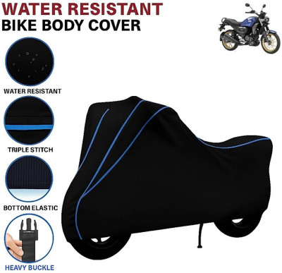 BigFly Waterproof Two Wheeler Cover for Yamaha(FZ-X, Black, Blue)