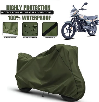 Starvin Waterproof Two Wheeler Cover for Bajaj(CT 100, Green, Black)