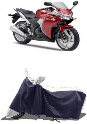 SUGASHRI Waterproof Two Wheeler Cover for Honda(CBR 250R, White, Blue)