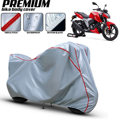 brandroofz Waterproof Two Wheeler Cover for TVS(Apache RTR 310 BS6, Black, Red)