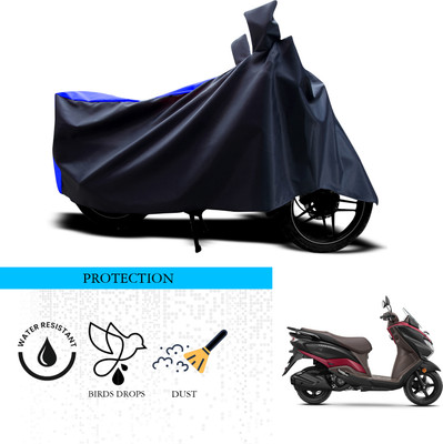 ANTHUB Waterproof Two Wheeler Cover for Suzuki(Burgman Street, Black, Blue)