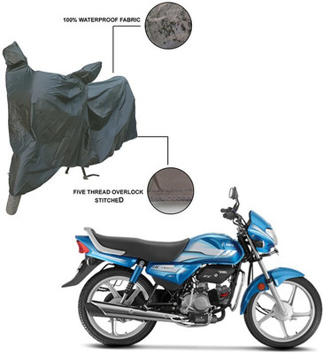 Furnish Flow Two Wheeler Cover for Hero(HF Deluxe, Grey)