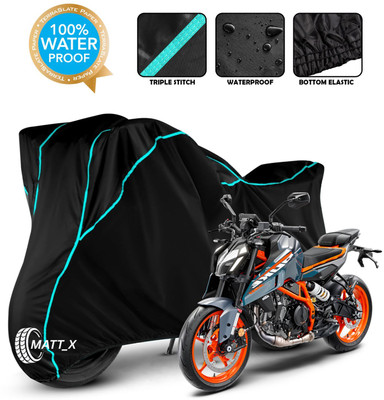 MATT_X Waterproof Two Wheeler Cover for KTM(Duke 390, Black, Blue)