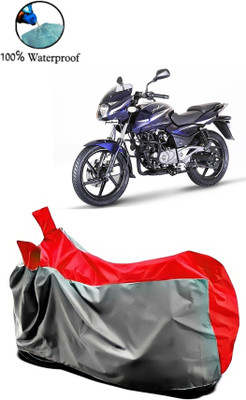 Autofly Waterproof Two Wheeler Cover for Bajaj(Pulsar 180, Grey, Red)