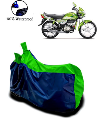 rakku Waterproof Two Wheeler Cover for Hero(HF Deluxe Eco, Green, Blue)