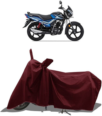 KEDIT Two Wheeler Cover for TVS(Star City Plus, Maroon)