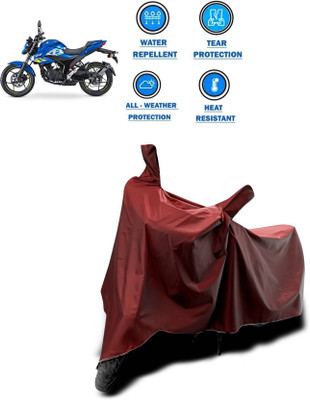 KEDIT Two Wheeler Cover for Suzuki(Gixxer, Maroon)