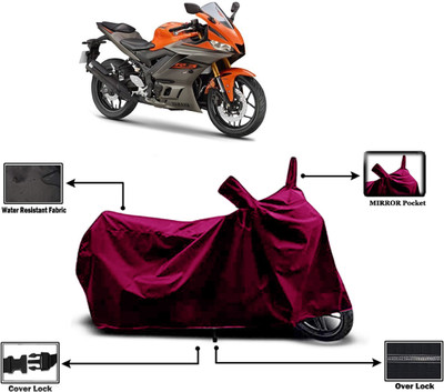 Amexride Two Wheeler Cover for Yamaha(YZF, Maroon)