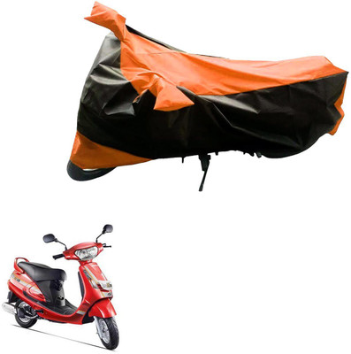 Mdstar Waterproof Two Wheeler Cover for Mahindra(Gusto, Black, Orange)