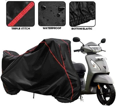 Kishori Enterprises Waterproof Two Wheeler Cover for TVS(Jupiter, Black, Red)