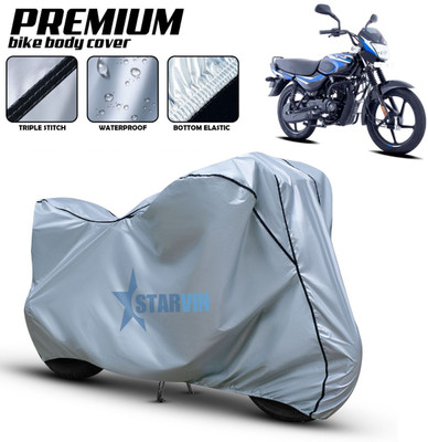 Starvin Waterproof Two Wheeler Cover for Bajaj(CT 125X, Silver, Black)