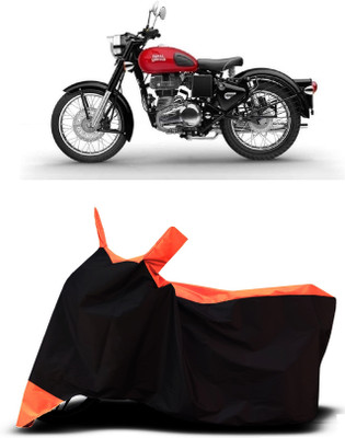 VESMEI Two Wheeler Cover for Royal Enfield(Bullet 350 New BS6, Orange)