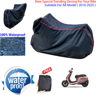 AUTOCAD Waterproof Two Wheeler Cover for Ola(Black)
