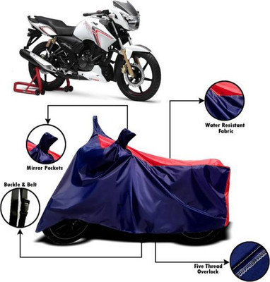 smwzxyu Waterproof Two Wheeler Cover for TVS(Apache RTR 180, Red, Blue)