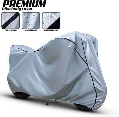 Delphinium Waterproof Two Wheeler Cover for Bajaj(CT 125X, Black, Blue)