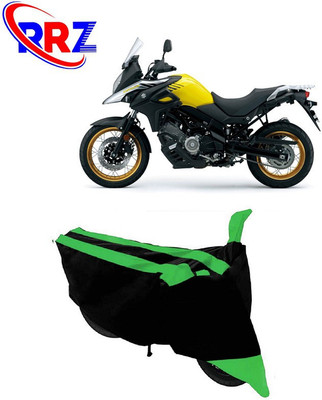 RRZ Waterproof Two Wheeler Cover for Suzuki(V Strom 650, Black, Green)