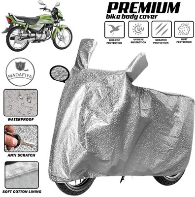 MADAFIYA Two Wheeler Cover for Hero(HF Deluxe Eco, Silver)