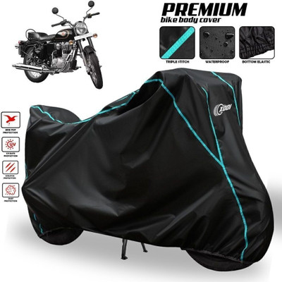 SThanaveX Waterproof Two Wheeler Cover for Royal Enfield(Bullet 350 New, Black, Blue, Multicolor)
