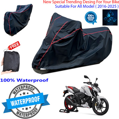 OliverX Waterproof Two Wheeler Cover for TVS(Apache RTR 160, Black)