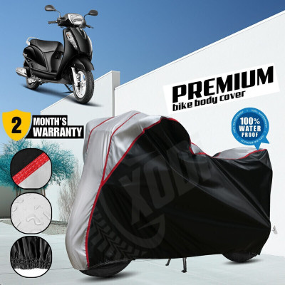 xodi Waterproof Two Wheeler Cover for Suzuki(Access, Black, Silver)