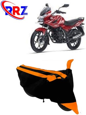 RRZ Waterproof Two Wheeler Cover for Bajaj(Discover 150 f, Black, Orange)