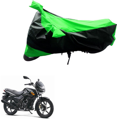 Mdstar Waterproof Two Wheeler Cover for TVS(Flame DS 125, Black, Green)