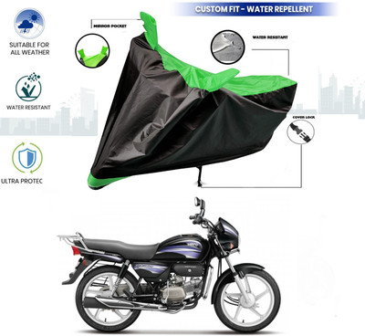DeepShakshi AUTOMOTIVE Waterproof Two Wheeler Cover for Hero(Splendor Pro Classic, Green, Black)
